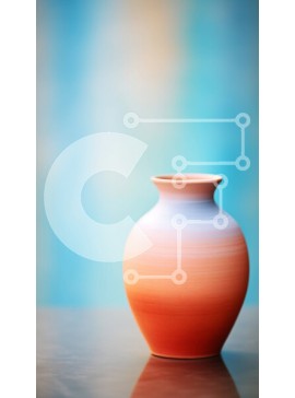 Intra Συλλεκτικό Ξύλινο Παζλ Plywood  4mm - Πορτοκαλί και κόκκινο κεραμικό βάζο στο τραπέζι Σε Ξύλινο Κουτί - Διαστάσεις Puzzle: 10x10 cm – 25 κομμάτια