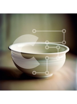 Intra Συλλεκτικό Ξύλινο Παζλ Plywood  4mm - Μινιμαλιστική εικόνα ενός λευκού κεραμικού μπολ σε ένα ξύλινο τραπέζι Σε Ξύλινο Κουτί - Διαστάσεις Puzzle: 10x10 cm – 25 κομμάτια