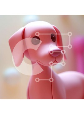 Intra Συλλεκτικό Ξύλινο Παζλ Plywood  4mm - Κοντινό πλάνο ροζ σκυλιών παιχνιδιών με πολύχρωμες μπάλες Σε Ξύλινο Κουτί - Διαστάσεις Puzzle: 10x10 cm – 25 κομμάτια