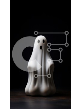 Intra Συλλεκτικό Ξύλινο Παζλ Plywood  4mm - Ειδώλιο σε σχήμα φαντάσματος για διακόσμηση αποκριών Σε Ξύλινο Κουτί - Διαστάσεις Puzzle: 10x10 cm – 25 κομμάτια