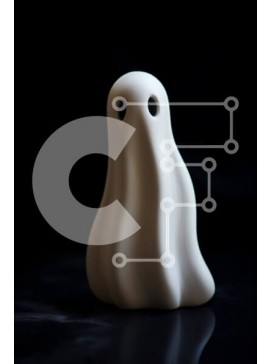 Intra Συλλεκτικό Ξύλινο Παζλ Plywood  4mm - Λευκό ειδώλιο φάντασμα σε μαύρη επιφάνεια Σε Ξύλινο Κουτί - Διαστάσεις Puzzle: 10x10 cm – 25 κομμάτια