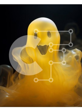 Intra Συλλεκτικό Ξύλινο Παζλ Plywood  4mm - Smiling Ghost in Cloud of Smoke Σε Ξύλινο Κουτί - Διαστάσεις Puzzle: 10x10 cm – 25 κομμάτια