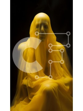 Intra Συλλεκτικό Ξύλινο Παζλ Plywood  4mm - Φιγούρα ντυμένη με κίτρινο χρώμα τυλιγμένο σε ύφασμα Σε Ξύλινο Κουτί - Διαστάσεις Puzzle: 10x10 cm – 25 κομμάτια