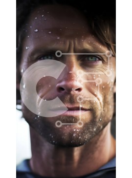 Intra Συλλεκτικό Ξύλινο Παζλ Plywood  4mm - Άνδρας με μακριά μαλλιά και γένια που φορά μαύρο πουκάμισο στη βροχή Σε Ξύλινο Κουτί - Διαστάσεις Puzzle: 10x10 cm – 25 κομμάτια