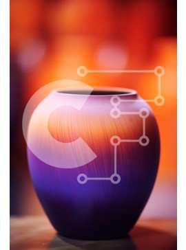 Intra Συλλεκτικό Ξύλινο Παζλ Plywood  4mm - Μωβ βάζο με πορτοκαλί και μωβ χρωματικό σχέδιο Σε Ξύλινο Κουτί - Διαστάσεις Puzzle: 10x10 cm – 25 κομμάτια