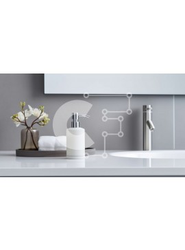 Intra Συλλεκτικό Ξύλινο Παζλ Plywood  4mm - Μοντέρνος νιπτήρας μπάνιου με λευκό πάγκο και ορθογώνιο καθρέφτη Σε Ξύλινο Κουτί - Διαστάσεις Puzzle: 10x10 cm – 25 κομμάτια