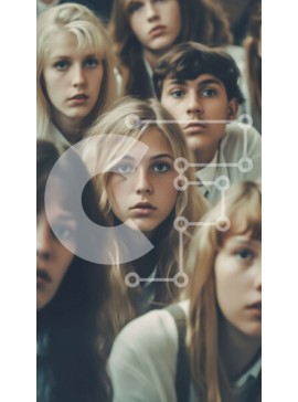 Intra Συλλεκτικό Ξύλινο Παζλ Plywood  4mm - Σοβαρές νεαρές γυναίκες με σχολικές στολές Σε Ξύλινο Κουτί - Διαστάσεις Puzzle: 10x10 cm – 25 κομμάτια