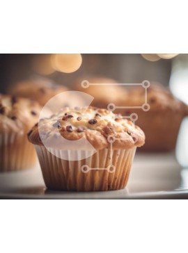 Σετ των 2 Intra Συλλεκτικό Ξύλινο Παζλ Plywood  4mm - Νόστιμα muffins και cupcakes σε ένα άσπρο πιάτο Σε Ξύλινο Κουτί - Διαστάσεις: 10x10 cm – 25 κομμάτια