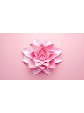 Intra Συλλεκτικό Ξύλινο Παζλ Plywood  4mm - Ροζ χάρτινο λουλούδι λωτού Σε Ξύλινο Κουτί - Διαστάσεις: 10x10 cm – 25 κομμάτια