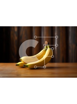 Σετ των 2 Intra Συλλεκτικό Ξύλινο Παζλ Plywood  4mm - Φρέσκες και νόστιμες ώριμες μπανάνες σε ένα ξύλινο τραπέζι Σε Ξύλινο Κουτί - Διαστάσεις: 10x10 cm – 25 κομμάτια