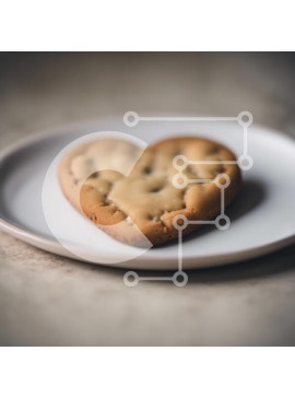 Σετ των 2 Intra Συλλεκτικό Ξύλινο Παζλ Plywood  4mm - Μπισκότο σε σχήμα καρδιάς σε λευκό πιάτο Σε Ξύλινο Κουτί - Διαστάσεις: 10x10 cm – 25 κομμάτια