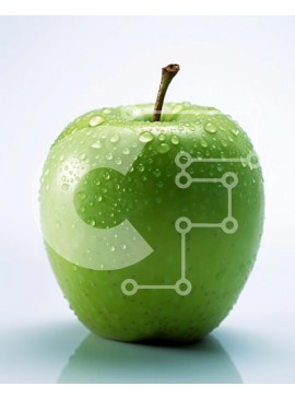 Σετ των 2 Intra Συλλεκτικό Ξύλινο Παζλ Plywood  4mm - Φρέσκο ​​και ζουμερό πράσινο μήλο με σταγονίδια νερού Σε Ξύλινο Κουτί - Διαστάσεις: 10x10 cm – 25 κομμάτια