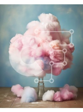 Σετ των 2 Intra Συλλεκτικό Ξύλινο Παζλ Plywood  4mm - Cotton Candy Cloud στο τραπέζι με φόντο μπλε τοίχου Σε Ξύλινο Κουτί - Διαστάσεις: 10x10 cm – 25 κομμάτια