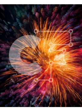 Intra Συλλεκτικό Ξύλινο Παζλ Plywood  4mm - Όμορφη εικόνα μιας πολύχρωμης επίδειξης πυροτεχνημάτων τη νύχτα Σε Ξύλινο Κουτί - Διαστάσεις Puzzle: 10x10 cm – 25 κομμάτια