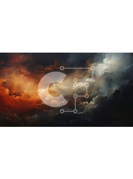 Intra Συλλεκτικό Ξύλινο Παζλ Plywood  4mm - Σκοτεινός Θυελλώδης Ουρανός με Κεραυνό Σε Ξύλινο Κουτί - Διαστάσεις Puzzle: 10x10 cm – 25 κομμάτια