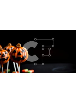 Σετ των 2 Intra Συλλεκτικό Ξύλινο Παζλ Plywood  4mm - Cake Pops σε σχήμα κολοκύθας με ζαχαρωτά και ζελέ Σε Ξύλινο Κουτί - Διαστάσεις: 10x10 cm – 25 κομμάτια