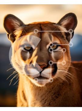 Σετ των 2 Intra Συλλεκτικό Ξύλινο Παζλ Plywood  4mm - Εκπληκτική εικόνα ενός βουνού λιονταριού στην άγρια ​​φύση Σε Ξύλινο Κουτί - Διαστάσεις: 10x10 cm – 25 κομμάτια