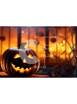 Intra Συλλεκτικό Ξύλινο Παζλ Plywood  4mm - Φώτισε την κολοκύθα του Halloween μπροστά από ένα φωτισμένο παράθυρο Σε Ξύλινο Κουτί - Διαστάσεις Puzzle: 10x10 cm – 25 κομμάτια