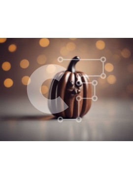 Intra Συλλεκτικό Ξύλινο Παζλ Plywood  4mm - Μικρή σοκολατένια κολοκύθα με φώτα bokeh Σε Ξύλινο Κουτί - Διαστάσεις Puzzle: 10x10 cm – 25 κομμάτια