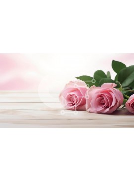 Intra Συλλεκτικό Ξύλινο Παζλ Plywood  4mm - Ρομαντικά ροζ τριαντάφυλλα σε ξύλινο τραπέζι Σε Ξύλινο Κουτί - Διαστάσεις: 10x10 cm – 25 κομμάτια