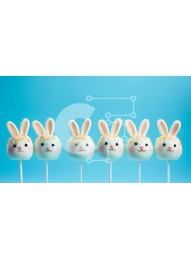 Intra Συλλεκτικό Ξύλινο Παζλ Plywood  4mm - Τούρτα με λαγουδάκι με θέμα το Πάσχα για πάρτι ή γιορτή Σε Ξύλινο Κουτί - Διαστάσεις: 10x10 cm – 25 κομμάτια