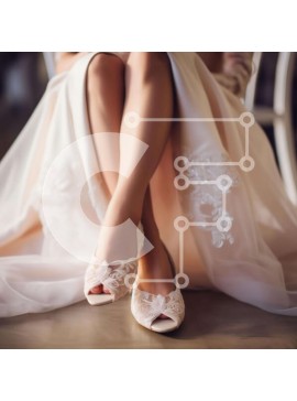 Σετ των 2 Intra Συλλεκτικό Ξύλινο Παζλ Plywood  4mm - Κομψά λευκά παπούτσια γάμου στα πόδια της νύφης Σε Ξύλινο Κουτί - Διαστάσεις: 10x10 cm – 25 κομμάτια