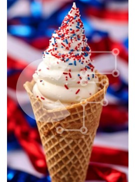 Intra Συλλεκτικό Ξύλινο Παζλ Plywood  4mm - Πατριωτικό χωνάκι παγωτού με σαντιγί και πασπάλισμα Σε Ξύλινο Κουτί - Διαστάσεις: 10x10 cm – 25 κομμάτια