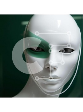 Σετ των 2 Intra Συλλεκτικό Ξύλινο Παζλ Plywood  4mm - Μανεκέν με λευκό πρόσωπο και πράσινα μάτια Σε Ξύλινο Κουτί - Διαστάσεις: 10x10 cm – 25 κομμάτια