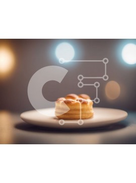 Σετ των 2 Intra Συλλεκτικό Ξύλινο Παζλ Plywood  4mm - Νόστιμο επιδόρπιο ζαχαροπλαστικής σε λευκό πιάτο Σε Ξύλινο Κουτί - Διαστάσεις: 10x10 cm – 25 κομμάτια