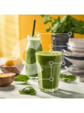 Σετ των 2 Intra Συλλεκτικό Ξύλινο Παζλ Plywood  4mm - Ποτήρι πράσινο Smoothie με φύλλα σπανακιού και λεμόνι Σε Ξύλινο Κουτί - Διαστάσεις: 10x10 cm – 25 κομμάτια