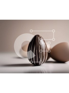 Intra Συλλεκτικό Ξύλινο Παζλ Plywood  4mm - Σοκολατένια Πασχαλινά αυγά σε λευκό φόντο Σε Ξύλινο Κουτί - Διαστάσεις Puzzle: 10x10 cm – 25 κομμάτια