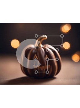 Intra Συλλεκτικό Ξύλινο Παζλ Plywood  4mm - Μικρή κολοκύθα σοκολάτας σε φθινοπωρινό ξύλινο τραπέζι Σε Ξύλινο Κουτί - Διαστάσεις Puzzle: 10x10 cm – 25 κομμάτια