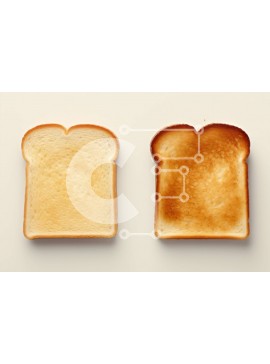 Σετ των 2 Intra Συλλεκτικό Ξύλινο Παζλ Plywood  4mm - Καμένες και άκαυστες φέτες τοστ σε ένα πιάτο Σε Ξύλινο Κουτί - Διαστάσεις: 10x10 cm – 25 κομμάτια