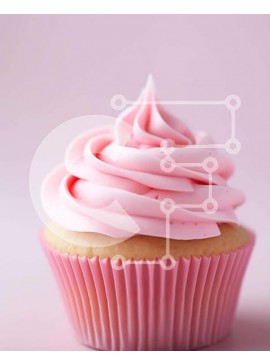 Σετ των 2 Intra Συλλεκτικό Ξύλινο Παζλ Plywood  4mm - Νόστιμο cupcake με ροζ παγετό σε υπόλευκο φόντο Σε Ξύλινο Κουτί - Διαστάσεις: 10x10 cm – 25 κομμάτια