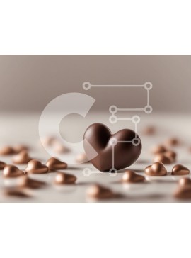 Σετ των 2 Intra Συλλεκτικό Ξύλινο Παζλ Plywood  4mm - Μπάρα σοκολάτας σε σχήμα καρδιάς σε λευκό φόντο Σε Ξύλινο Κουτί - Διαστάσεις: 10x10 cm – 25 κομμάτια