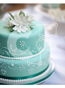 Σετ των 2 Intra Συλλεκτικό Ξύλινο Παζλ Plywood  4mm - Κέικ κιρκίρι με λευκά λουλούδια και πράσινες διακοσμήσεις Σε Ξύλινο Κουτί - Διαστάσεις: 10x10 cm – 25 κομμάτια