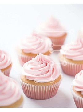 Σετ των 2 Intra Συλλεκτικό Ξύλινο Παζλ Plywood  4mm - Στοίβα cupcakes με ροζ γλάσο Σε Ξύλινο Κουτί - Διαστάσεις: 10x10 cm – 25 κομμάτια