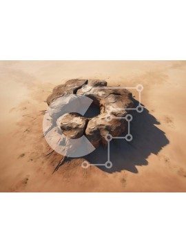 Intra Συλλεκτικό Ξύλινο Παζλ Plywood  4mm - Αεροφωτογραφία του μεγάλου σχηματισμού βράχου στην έρημο Σε Ξύλινο Κουτί - Διαστάσεις: 10x10 cm – 25 κομμάτια