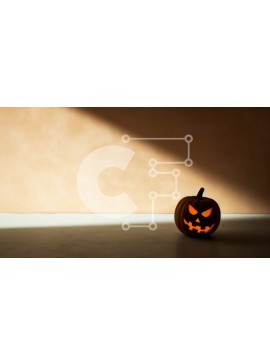 Intra Συλλεκτικό Ξύλινο Παζλ Plywood  4mm - Φωτισμένη κολοκύθα σε ένα δωμάτιο Σε Ξύλινο Κουτί - Διαστάσεις Puzzle: 10x10 cm – 25 κομμάτια