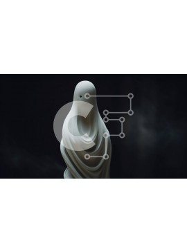 Intra Συλλεκτικό Ξύλινο Παζλ Plywood  4mm - Λευκό γλυπτό σαν φάντασμα στο σκοτάδι Σε Ξύλινο Κουτί - Διαστάσεις Puzzle: 10x10 cm – 25 κομμάτια