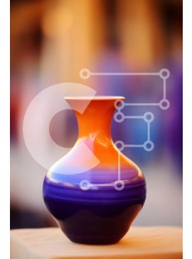 Intra Συλλεκτικό Ξύλινο Παζλ Plywood  4mm - Πολύχρωμο βάζο σε ξύλινο τραπέζι Σε Ξύλινο Κουτί - Διαστάσεις Puzzle: 10x10 cm – 25 κομμάτια