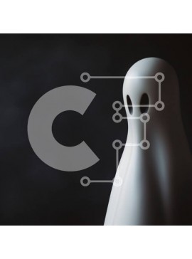 Intra Συλλεκτικό Ξύλινο Παζλ Plywood  4mm - Λευκό στολίδι ή διακοσμητικό ειδώλιο σε σχήμα φαντάσματος Σε Ξύλινο Κουτί - Διαστάσεις Puzzle: 10x10 cm – 25 κομμάτια