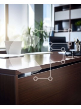 Intra Συλλεκτικό Ξύλινο Παζλ Plywood  4mm - Χώρος εργασίας γραφείου με ξύλινο γραφείο και φορητούς υπολογιστές Σε Ξύλινο Κουτί - Διαστάσεις Puzzle: 10x10 cm – 25 κομμάτια