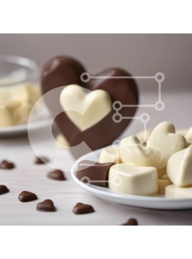 Σετ των 2 Intra Συλλεκτικό Ξύλινο Παζλ Plywood  4mm - Πιάτο σοκολάτας καραμέλες σε σχήμα καρδιάς για την ημέρα του Αγίου Βαλεντίνου Σε Ξύλινο Κουτί - Διαστάσεις: 10x10 cm – 25 κομμάτια