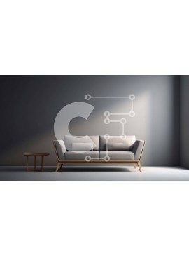 Intra Συλλεκτικό Ξύλινο Παζλ Plywood  4mm - Μοντέρνο μινιμαλιστικό σαλόνι με ανοιχτόχρωμο καναπέ και ξύλινο τραπεζάκι σαλονιού Σε Ξύλινο Κουτί - Διαστάσεις Puzzle: 10x10 cm – 25 κομμάτια