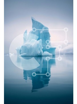 Σετ των 2 Intra Συλλεκτικό Ξύλινο Παζλ Plywood  4mm - Εκπληκτική εικόνα ενός παγόβουνου που επιπλέει στον ωκεανό Σε Ξύλινο Κουτί - Διαστάσεις: 10x10 cm – 25 κομμάτια