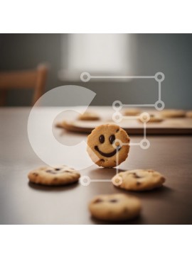 Σετ των 2 Intra Συλλεκτικό Ξύλινο Παζλ Plywood  4mm - Λαχταριστά μπισκότα χαμογελαστού προσώπου Σε Ξύλινο Κουτί - Διαστάσεις: 10x10 cm – 25 κομμάτια