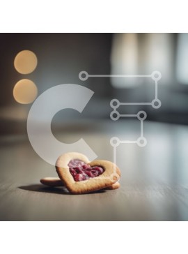 Σετ των 2 Intra Συλλεκτικό Ξύλινο Παζλ Plywood  4mm - Μπισκότα σε σχήμα καρδιάς σε ξύλινο τραπέζι Σε Ξύλινο Κουτί - Διαστάσεις: 10x10 cm – 25 κομμάτια