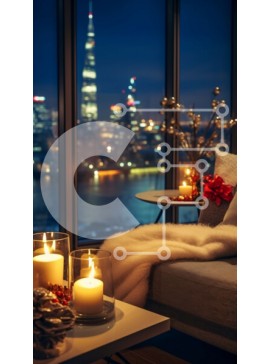 Intra Συλλεκτικό Ξύλινο Παζλ Plywood  4mm - Άνετο σαλόνι με κεριά και τζάκι Σε Ξύλινο Κουτί - Διαστάσεις Puzzle: 10x10 cm – 25 κομμάτια