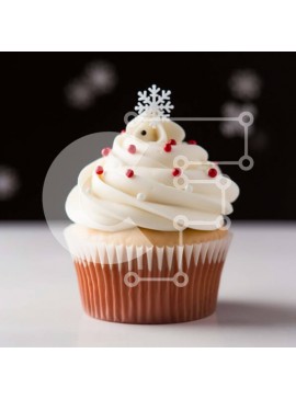 Σετ των 2 Intra Συλλεκτικό Ξύλινο Παζλ Plywood  4mm - Cupcake με White Frosting και Red Sprinkles Σε Ξύλινο Κουτί - Διαστάσεις: 10x10 cm – 25 κομμάτια